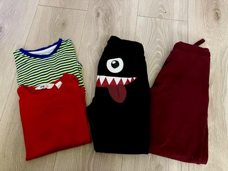 Tepláčky + tričká lindex, h&m, lindex,110
