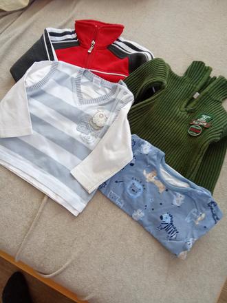 Sveter, mikina, pyžamo, tricko, 68–80