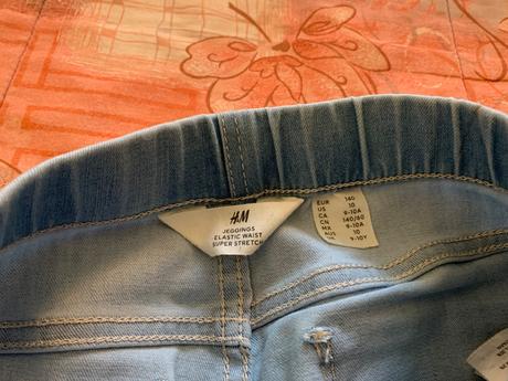 Džegínsy, elastické nohavice, h&m,140