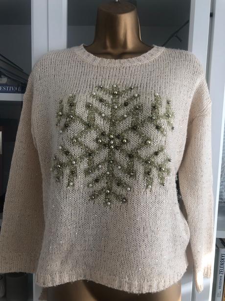 Sveter so zimným motívom s flitrami, m