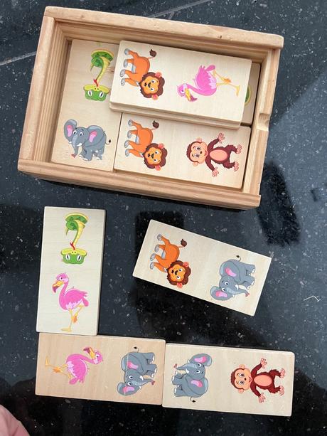 Drevené domino obrázkové,