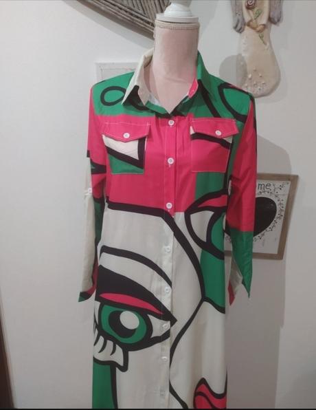 Košeľové maxi šaty, m