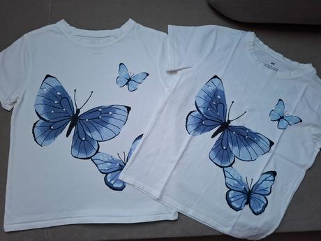 Tričko motýle, h&m,134