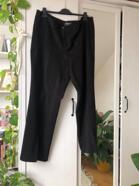 Elegantné čierne nohavice/ slavnostne nohavice, 5xl