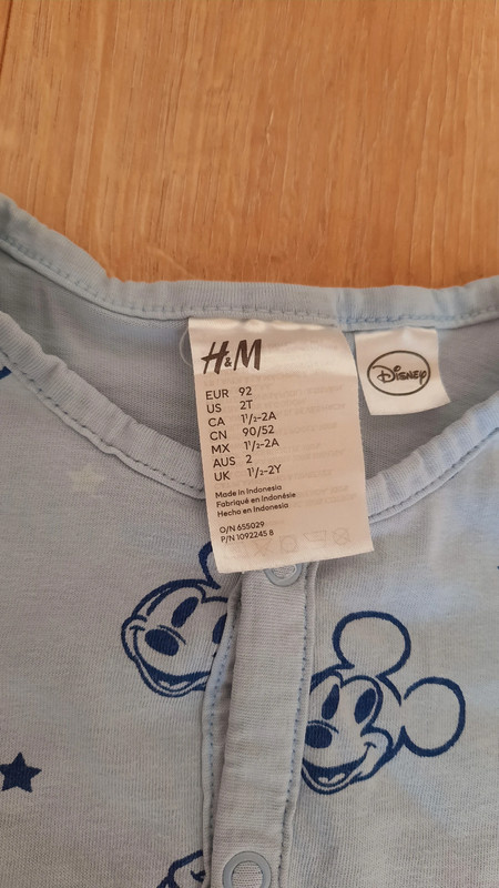 Overal mickey mouse, h&m,92