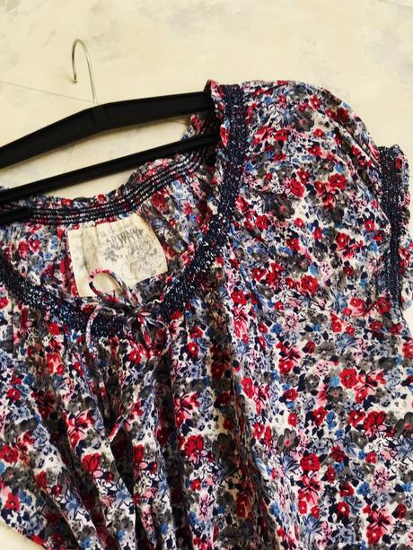 Batistová plátenná kvietkovaná blúzka, l