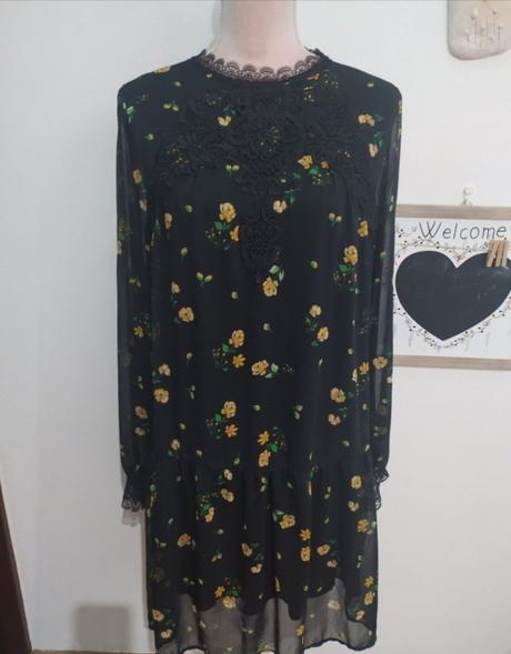 Šifonove šaty s krajkou, orsay,38