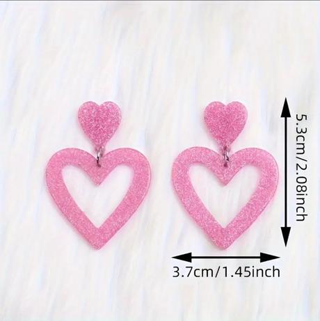 Trblietavé náušničky srdiečko,