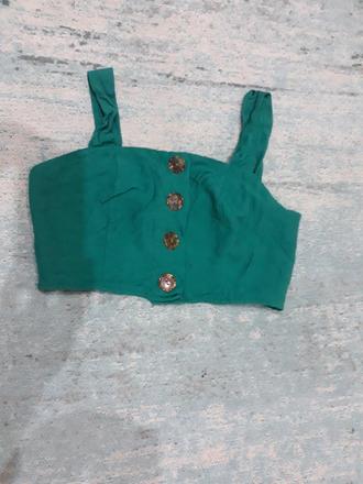 Smaragdový crop top s, s