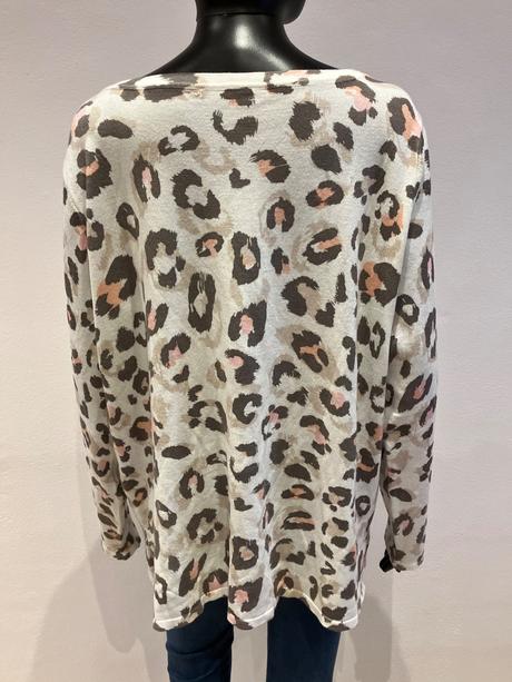 Dámske svetrové tričko s leopardím vzorom, xl