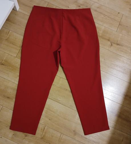 Červené elegantné nohavice, c&a,48
