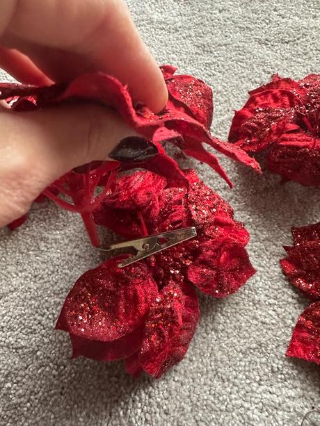 Vianočné ozdoby vianočná ruža 8 kusov, 