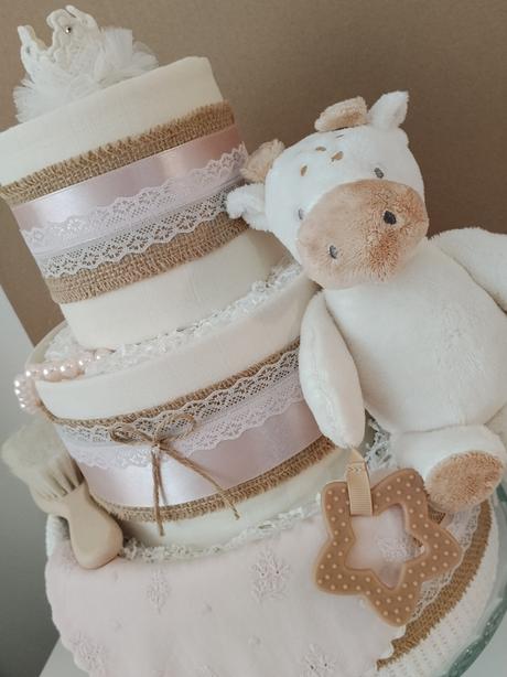 Plienková torta ružové pohladenie - pre dievčatko,