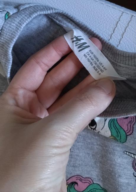 Mikina s jednorožcami, h&m,110