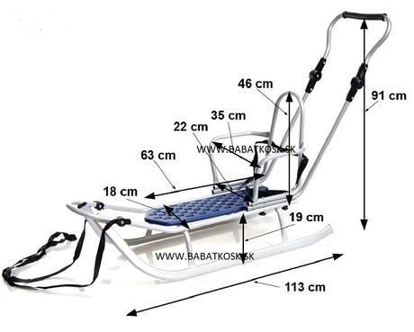 Detské sánky + strieška + fusak+ polohovatelná vod,
