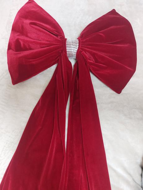 Zamatová mašľa na vianočný stromček,