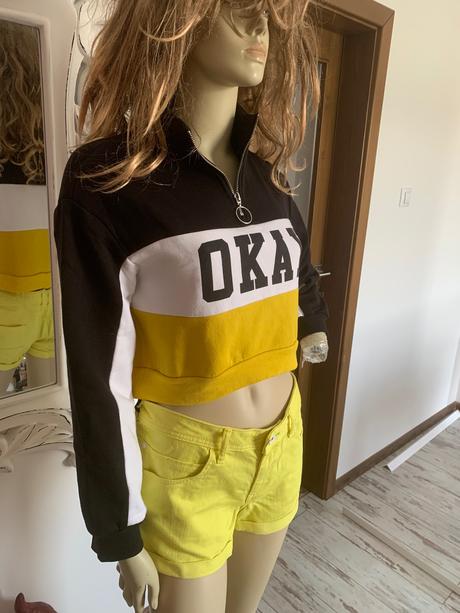 Crop mikina divided, xs