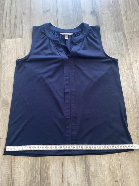 Tmavomodrá blúzka bez rukávov, h&m,xs