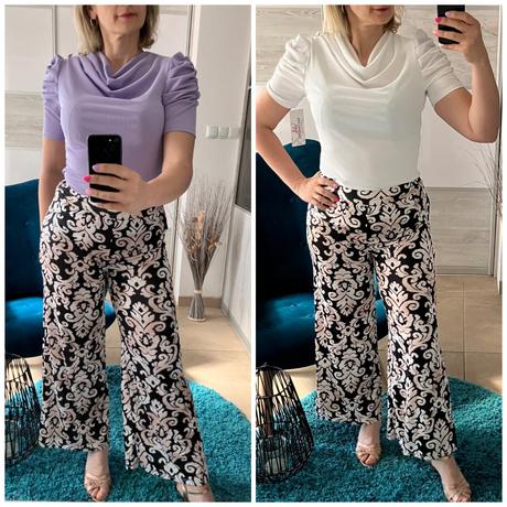 Dámske široké nohavice letné vzorované, l / m / s