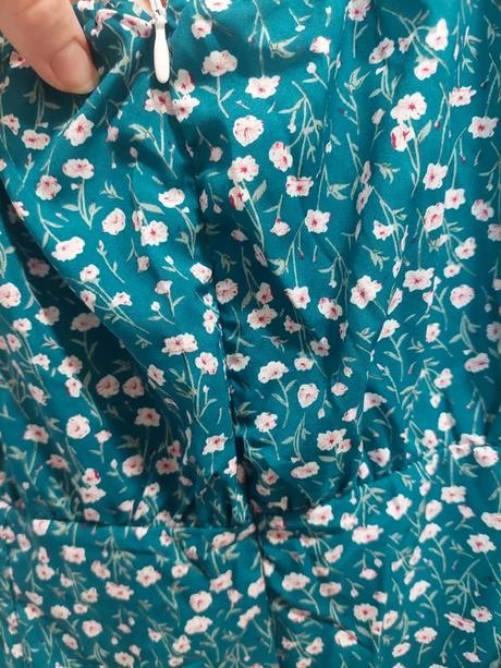 Krásne petrolejové kvetované šaty shein 1xl, xxxl