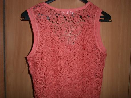 Lososový top s krajkovým chrbátom zara, zara,m