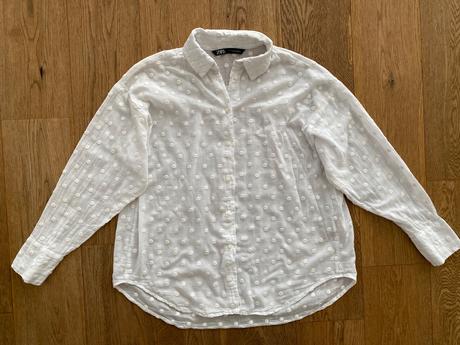 Biela bodkovana bluzka zara, zara,xs