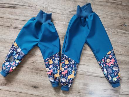 Softshellove nohavice lesné zvieratká, 86 - 128