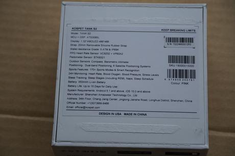 Ružové smartwatch kospet tank s2 pink, 