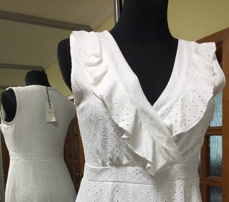 Biele madeirové šaty zn. fischerfield, m / s