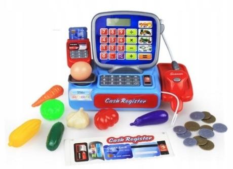 Detská pokladňa elektronická so skenerom a doplnky,