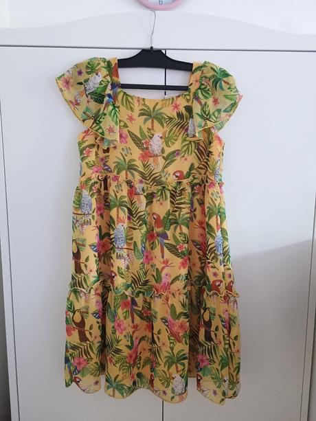Šaty s papagájmi, h&m,140