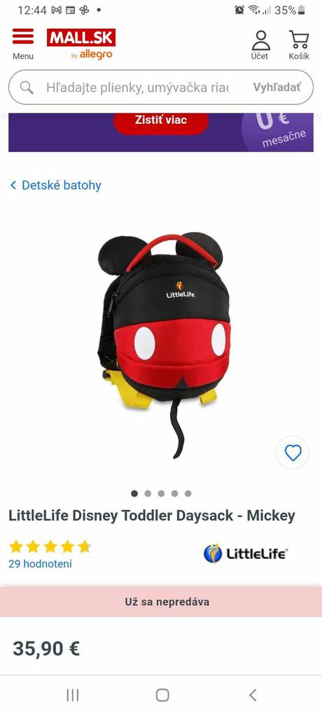 Dievčenský batoh disney, 