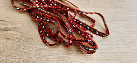 Krojová lemovka 15 mm - čierno červená, 