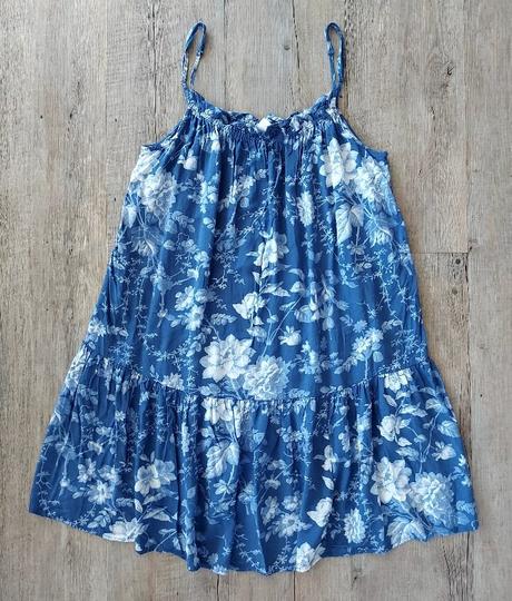 Modré letné šaty na remienka, h&m,40