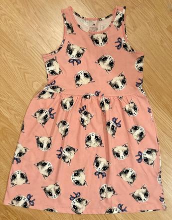 Šaty s mačičkami 134/140, h&m,140
