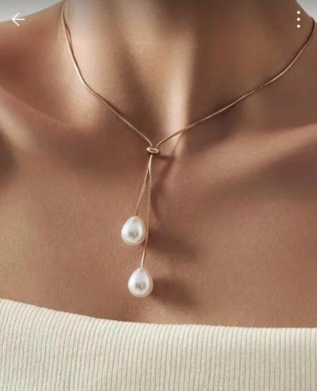 Elegantný dámsky náhrdelník s umelými perlami, 