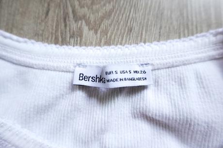 Vrúbkované tričko bershka, bershka,s