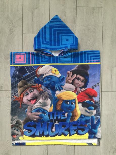 Pončo osuška šmolkovia 4-8 rokov,