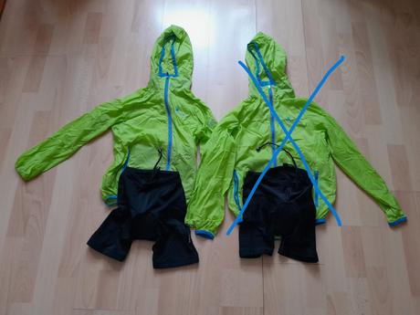 Cyklistické nohavice a bunda  134, klimatex,134