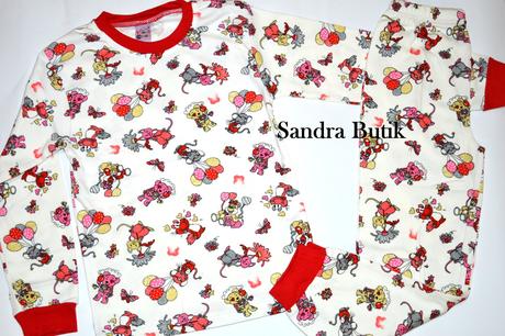 Detské bavlnené pyžamko srdiečko, 80 - 158