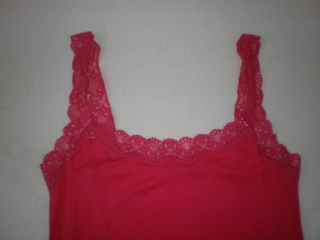 Ružové tielko s čipkou, tezenis,xs
