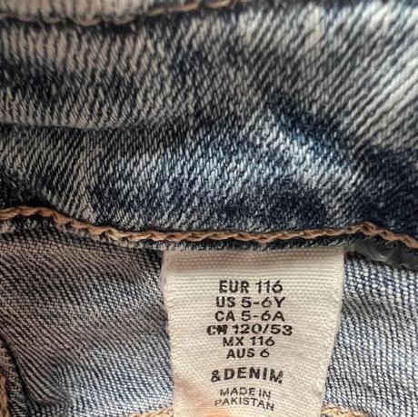 Riflové kraťasy s trakmi a mačičkou, h&m,116