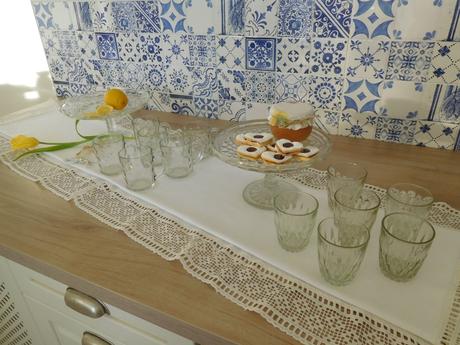 Sklenené na stolovanie, retro, 