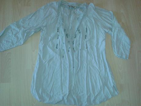 Bezova bluzka s koralikmi, xl