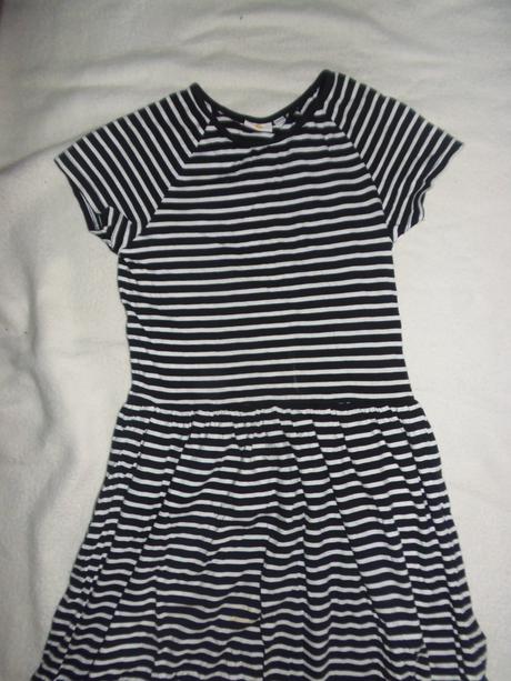 Šaty bavlnené - pásiky, 146
