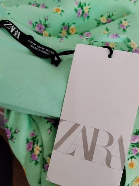 Saténové mini šaty zara  kvetinový vzor, zara,38 / m