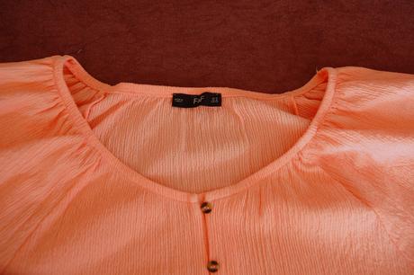 Letná mušelínová blúzka v koralovej farbe, f&f,xl
