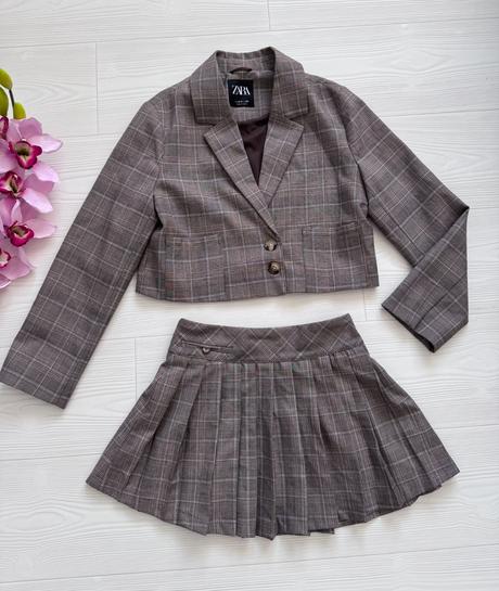 Zara - károvaný kostým, zara,164