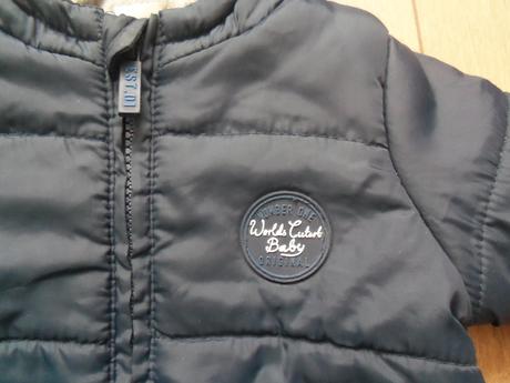 Tmavá modrá zimná bunda, f&f,68