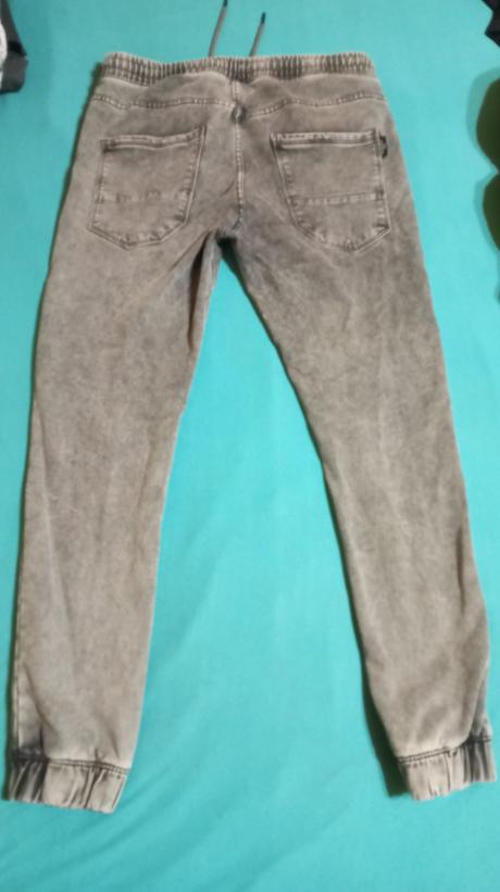 Riflové nohavice šedé, s